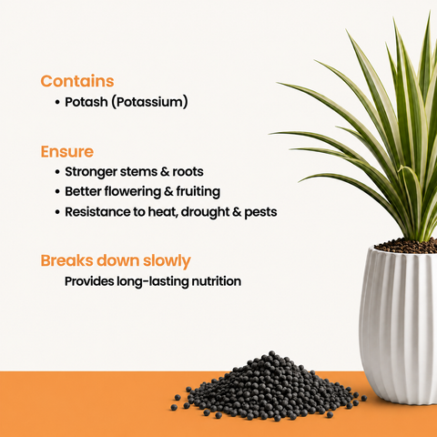 Potash Meal - Bio Potash Fertilizer, Slow Release Granules.