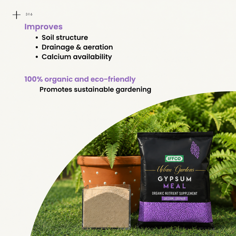 Gypsum Meal - Organic Calcium Sulphate Fertilizer & Soil Conditioner, Slow Release Powder.