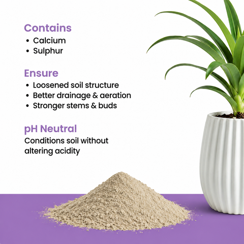 Gypsum Meal - Organic Calcium Sulphate Fertilizer & Soil Conditioner, Slow Release Powder.