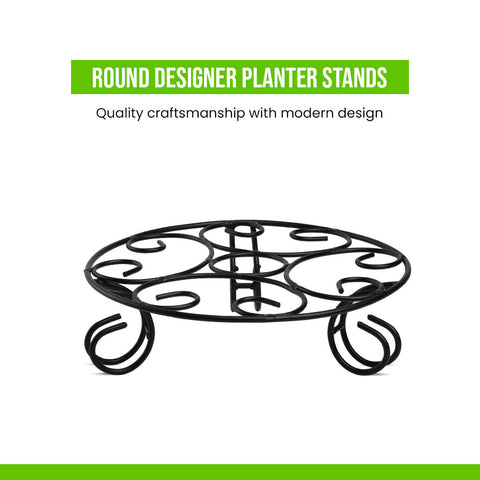 Round Designer Metal Plant Stand