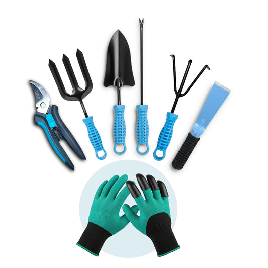 7-Piece Garden Tool Set With Gloves