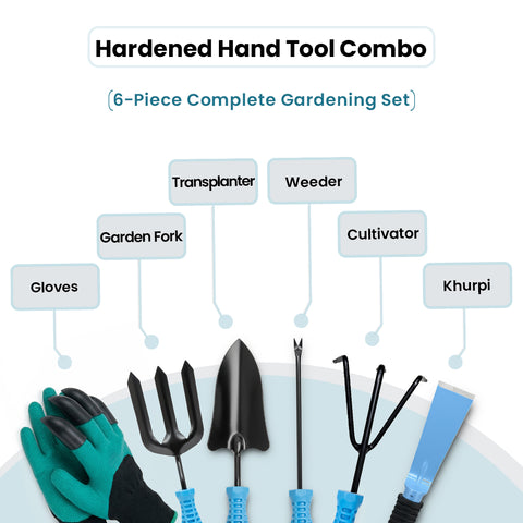 6-Piece Garden Tool Set With Gloves