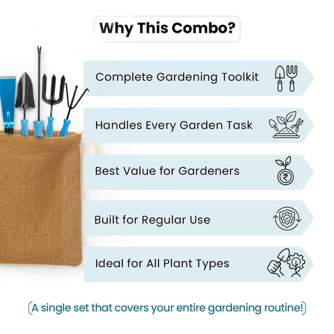 6-Piece Garden Tool Set With Gloves